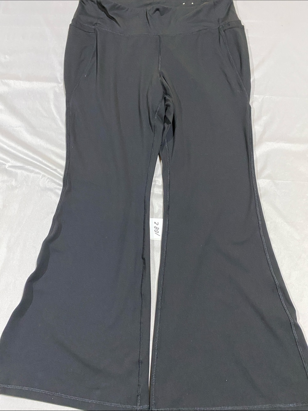 Lane Bryant Black Flared Jogger Pants with Wide Waistband
